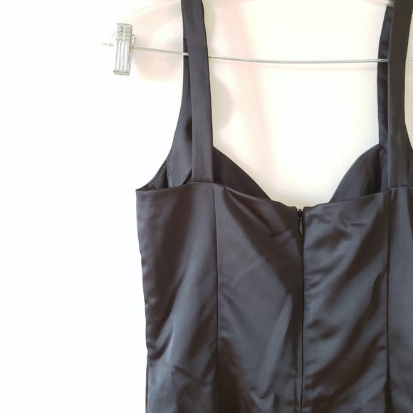 NWT Zara Basic Black Satin Like Bodycon Dress Small - Picture 5 of 9